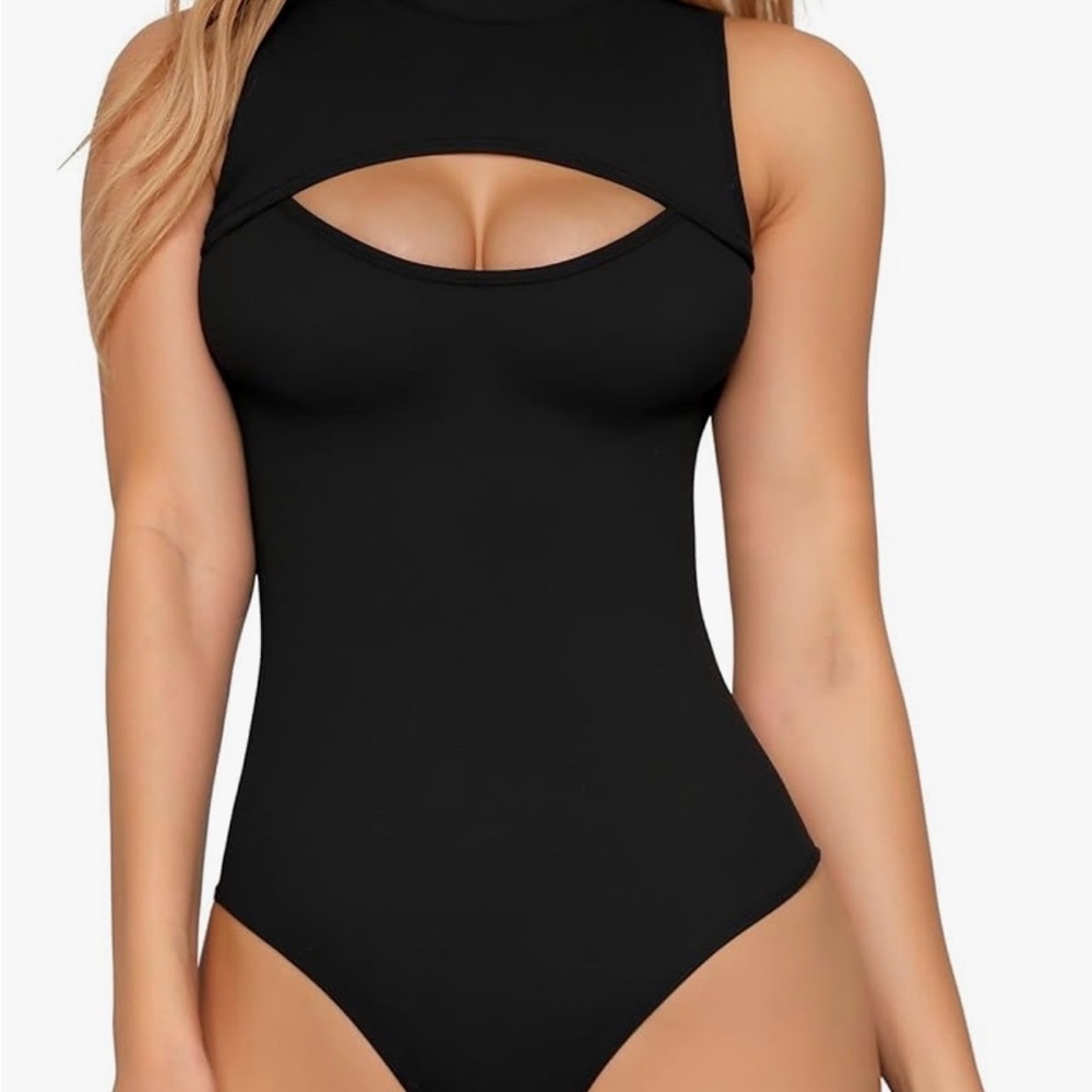 Black Cutout One-Piece Bodysuit